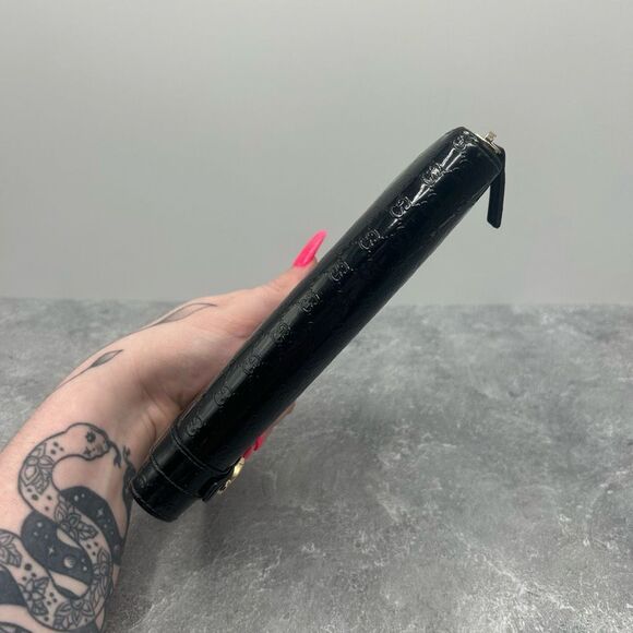 GUCCI Micro Guccissima Black Patent Leather Zip Around Long Luxury Wallet - Picture 5 of 16